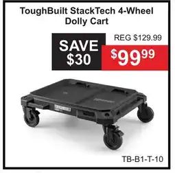 Atlas Tools & Machinery ToughBuilt StackTech 4-Wheel Dolly Cart offer
