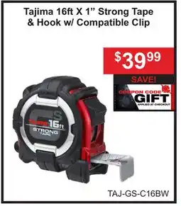 Atlas Tools & Machinery Tajima 16ft X 1 Strong Tape & Hook w/Compatible Clip offer