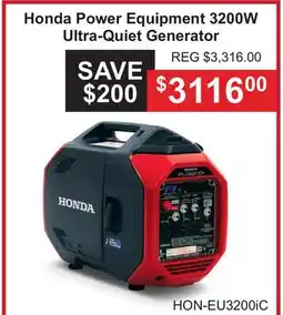 Atlas Tools & Machinery Honda Power Equipment 3200W Ultra-Quiet Generator offer