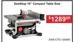 Atlas Tools & Machinery SawStop 10 Compact Table Saw offer