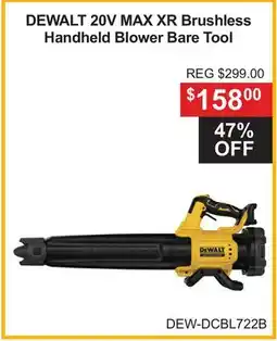 Atlas Tools & Machinery DEWALT 20V MAX XR Brushless Handheld Blower Bare Tool offer