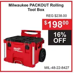 Atlas Tools & Machinery Milwaukee PACKOUT Rolling Tool Box offer