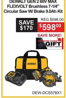 Atlas Tools & Machinery DEWALT GEN 2 60V MAX FLEXVOLT Brushless 7-1/4 Circular Saw W/Brake 9 offer