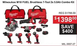 Atlas Tools & Machinery Milwaukee M18 FUEL Brushless 7-Tool 2x 5.0Ah Combo Kit offer
