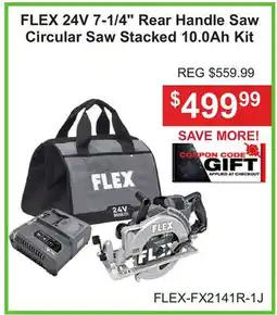 Atlas Tools & Machinery FLEX 24V 7-1/4 Rear Handle Saw Circular Saw Stacked 10.0Ah Kit offer
