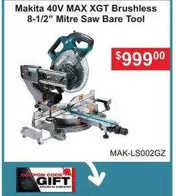 Atlas Tools & Machinery Makita 40V MAX XGT Brushless 8-1/2 Mitre Saw offer