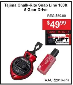 Atlas Tools & Machinery Tajima Chalk-Rite Snap Line 100ft 5 Gear Drive offer