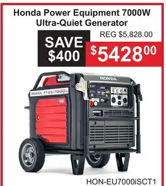 Atlas Tools & Machinery Honda Power Equipment 7000W Ultra-Quiet Generator offer