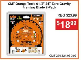 Atlas Tools & Machinery CMT Orange Tools 6-1/2 24T Zero Gravity Framing Blade 2-Pack offer