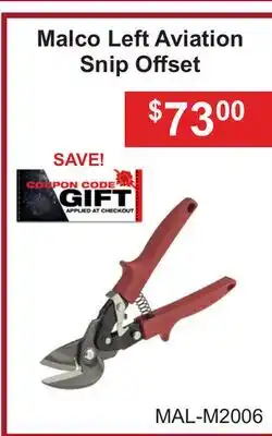 Atlas Tools & Machinery Malco Left Aviation Snip Offset offer