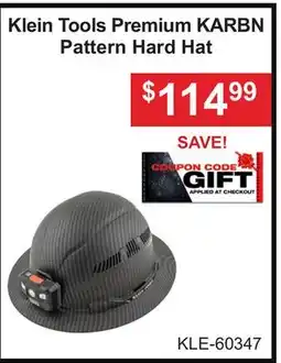 Atlas Tools & Machinery Klein Tools Premium KARBN Pattern Hard Hat offer