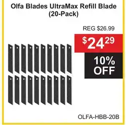 Atlas Tools & Machinery Olfa Blades UltraMax Refill Blade Pack offer