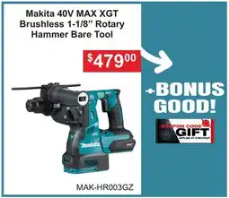 Atlas Tools & Machinery Makita 40V MAX XGT Brushless 1-1/8 Rotary Hammer Bare Tool offer