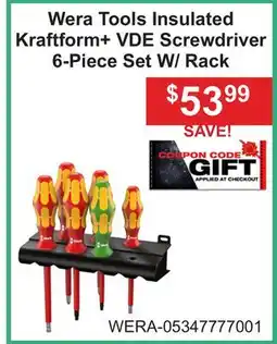 Atlas Tools & Machinery Wera Tools Insulated Kraftform+ VDE Screwdriver 6-Piece Set W/ Rack offer