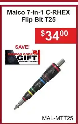 Atlas Tools & Machinery Malco 7-in-1 C-RHEX Flip Bit T25 offer