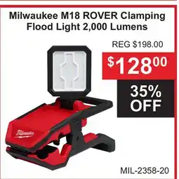 Atlas Tools & Machinery Milwaukee M18 ROVER Clamping Flood Light 2,000 Lumens offer