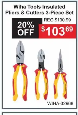 Atlas Tools & Machinery Wiha Tools Insulated Pliers & Cutters 3-Piece Set offer