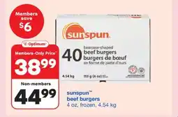 Wholesale Club Beef Burgers offer