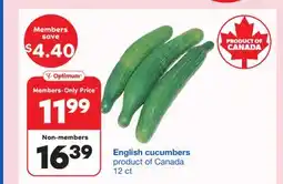 Wholesale Club English Cucumbers offer