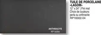 Matério TUILE DE PORCELAINE LAGOM offer