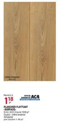 Matério PLANCHER FLOTTANT SURFACE offer