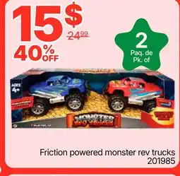 Rossy Friction powered monster rev trucks offer
