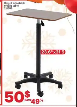 Rossy Height adjustable mobile table offer