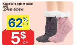 Rossy Cable knit slipper socks offer