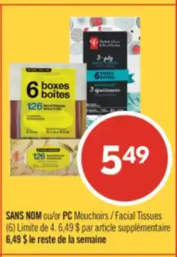 Pharmaprix NO NAME or PC Facial Tissues (6) offer