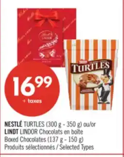 Pharmaprix NESTLÉ TURTLES (300 g - 350 g) or LINDT LINDOR Boxed Chocolates (137 g - 150 g) offer