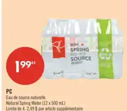 Pharmaprix PC Natural Spring Water offer