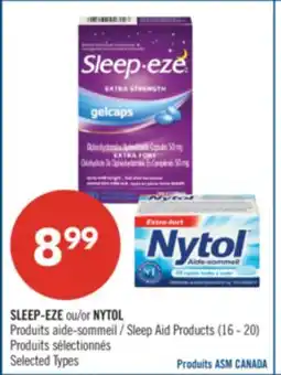 Pharmaprix SLEEP-EZE or NYTOL Sleep Aid Products offer