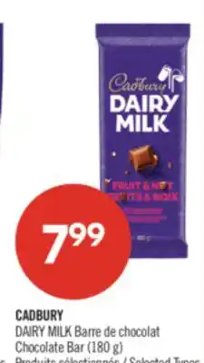 Pharmaprix CADBURY DAIRY MILK Chocolate Bar offer