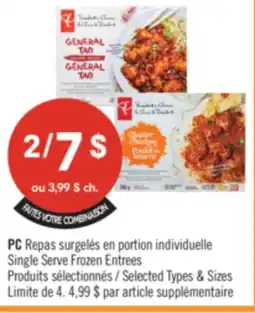 Pharmaprix PC Single Serve Frozen Entrees offer