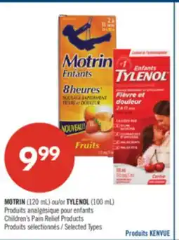 Pharmaprix MOTRIN (120 mL) or TYLENOL (100 mL) Children's Pain Relief Products offer