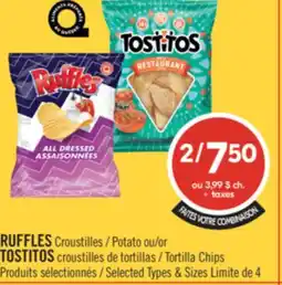 Pharmaprix RUFFLES Potato or TOSTITOS Tortilla Chips offer