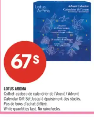 Pharmaprix LOTUS AROMA Advent Calendar Gift Set offer