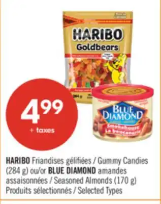 Pharmaprix HARIBO Gummy Candies (284 g) or BLUE DIAMOND Seasoned Almonds (170 g) offer