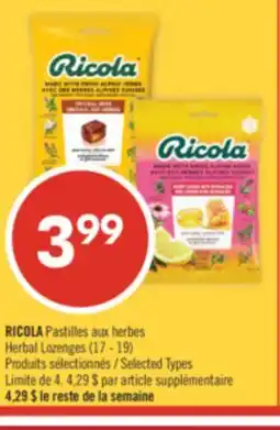 Pharmaprix RICOLA Herbal Lozenges offer