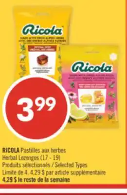 Pharmaprix RICOLA Herbal Lozenges offer