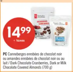Pharmaprix PC Dark Chocolate Cranberries, Dark or Milk Chocolate Covered Almonds offer