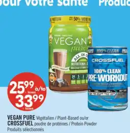 Pharmaprix VEGAN PURE Plant-Based or CROSSFUEL Protein Powder offer