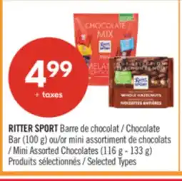 Pharmaprix RITTER SPORT Chocolate Bar (100 g) Mini Assorted Chocolates (116 g - 133 g) offer