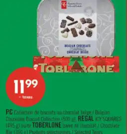 Pharmaprix PC Belgian Chocolate Biscuit Collection (500 g) REGAL ICY SQUARES (495 g) or Chocolate Bar (360 g) offer