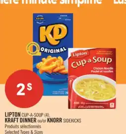 Pharmaprix LIPTON CUP-A-SOUP (4), KRAFT DINNER or KNORR SIDEKICKS offer