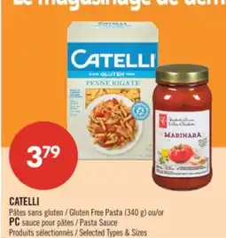 Pharmaprix CATELLI Gluten Free Pasta (340 g) or PC Pasta Sauce offer