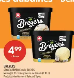 Pharmaprix BREYERS STYLE CRÈMERIE or BLENDS Ice Cream offer