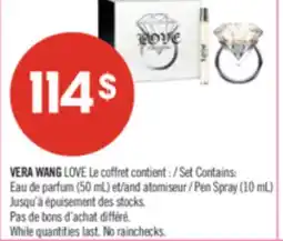 Pharmaprix VERA WANG LOVE Set Contains: (50 mL) Pen Spray (10 mL) offer