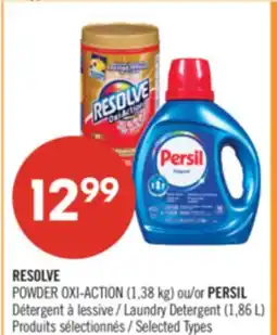 Pharmaprix RESOLVE POWDER OXI-ACTION (1,38 kg) or PERSIL Laundry Detergent (1,86 L) offer