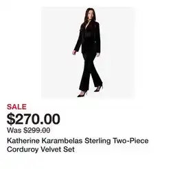 TSC Stores Katherine Karambelas Sterling Two-Piece Corduroy Velvet Set offer